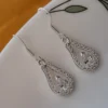 925 Sterling Silver Teardrop CZ Drop Earrings