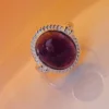 925 Sterling Silver Purple Amethyst Cabochon Ring