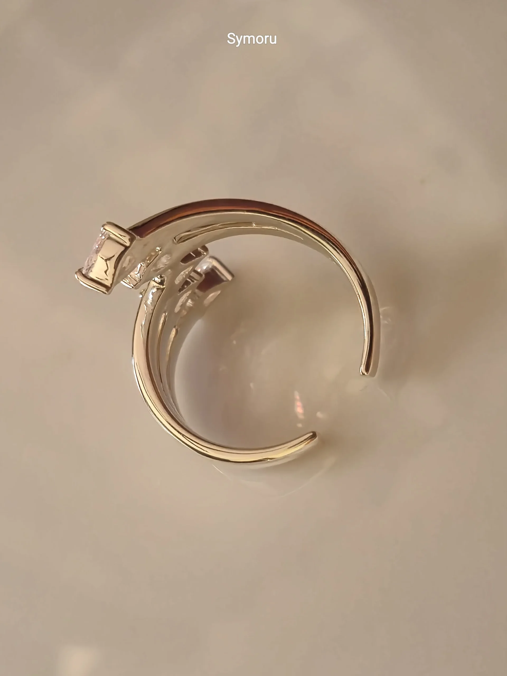 925 Sterling Silver Pear Cut Zircon Open Band Ring for Women | Adjustable & US Size 5–11 Available | Crown Design Statement Ring | SY-SL-RS-36451 - Image 4