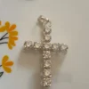 925 Sterling Silver Round Cut Zircon Cross Pendant for Women & Men