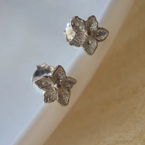 925 Sterling Silver Floral Stud Earrings