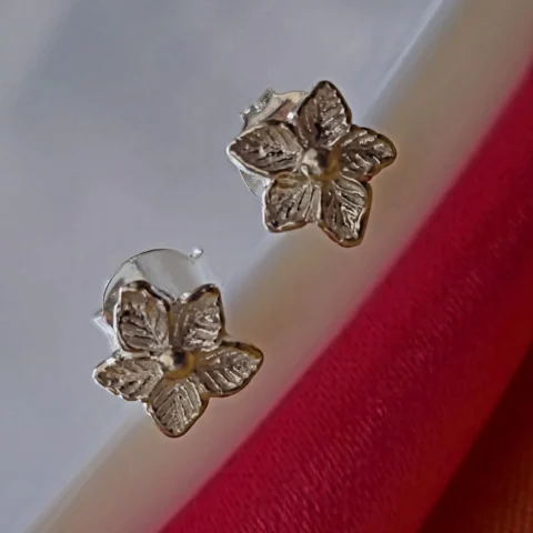 925 Sterling Silver Floral Stud Earrings